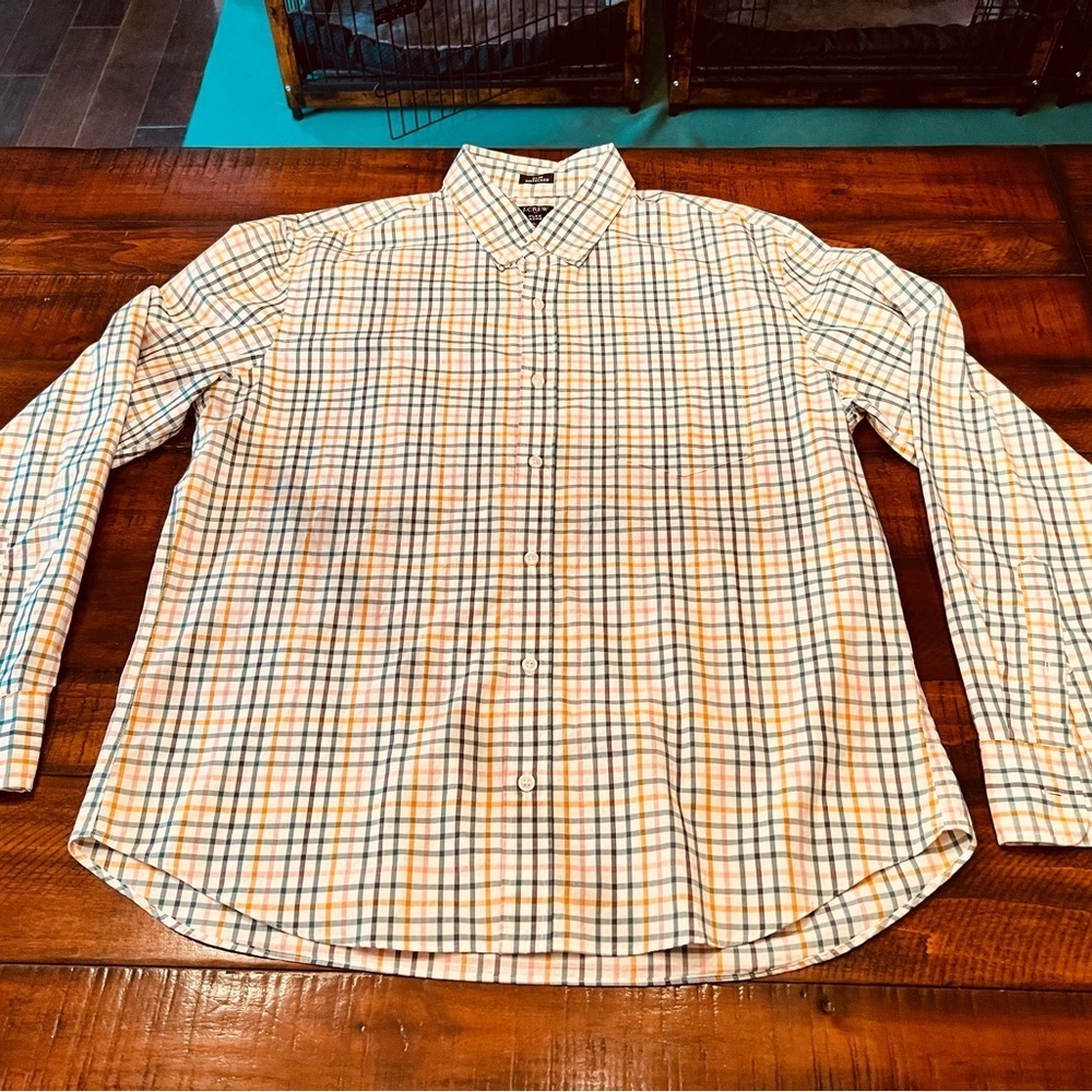 J. Crew Orange and Blue Casual Button Down Shirt